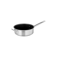 FORCE NON STICK SAUTE PAN w/LID 220x75mm SS TRI-PLY 2.8lt (*73539*) =  1 X EACH