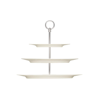 PURITY SERVING STAND 3 TIER OVAL PLATTER w/RIM 378x277x324mm (*BHS6697303*) = PACK OF 2 X SETS