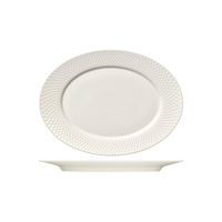 BAUSCHER PURITY OVAL PLATTER w/RIM RELIEF 330mm (*BHS6692083*) = PACK OF 6 X EACHES