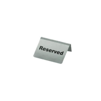 CHEF INOX TABLE SIGN "RESERVED" 100x43mm S/S PACK OF 10 (*81337*) =  1 X PACK