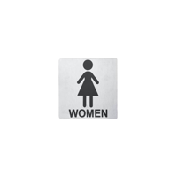 CHEF INOX WALL SIGN "WOMEN" 130x130mm S/S 2PK (*81331*) = SLEEVE OF 5 X PACKETS