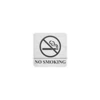 CHEF INOX WALL SIGN "NO SMOKING" 130x130mm S/S 2PK (*81332*) = SLEEVE OF 5 X PACKETS