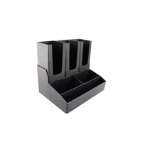 CHEF INOX 6-COMP CUP&CONDIMENT ORGANISER BLACK (*08662*) =  1 X EACH