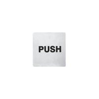 CHEF INOX WALL SIGN "PUSH" 110x110mm S/S 2PK (*81335*) = SLEEVE OF 5 X PACKETS