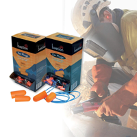 PU Foam Earplugs Class 5, Orange with Cord - PACK = 100 / BOX = 1,000